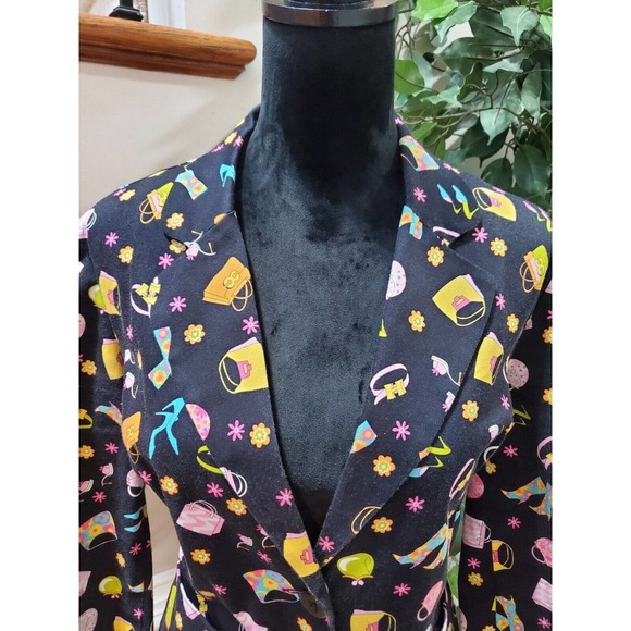 Briggs New York Womens Multicolor Single Breasted 2 Button Blazer Jacket Size 12 - Picture 3 of 12